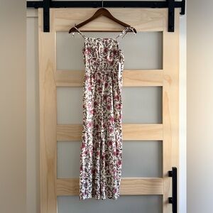 Treasure & Bond Youth Floral Wide Leg Romper Girls 10/12 NWT Cotton Blend